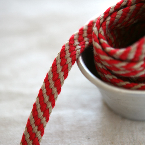 NE/S/1마단위] Red & Beige Twist cotton string