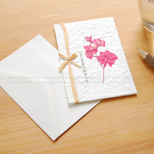 GI/누름꽃카드-제비고깔 분홍