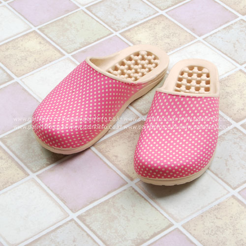 에바 지압욕실화(핑크 미니도트)