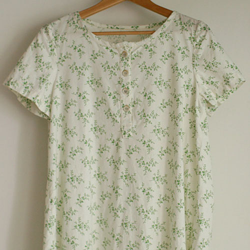 NE/green leaf half sleeve dress (No.3) 의류패키지