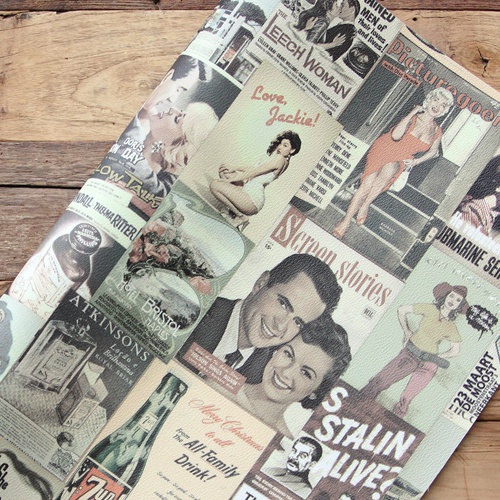NE/컷당판매]엠보가죽원단 “Vintage Poster 20종” design leather