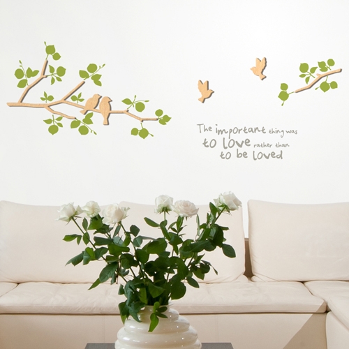 [우드스티커] 새와나무가지 (반제품) 벽장식스티커