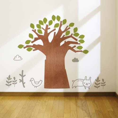 [우드스티커] 고목나무 (컬러완제품) 벽면스티커