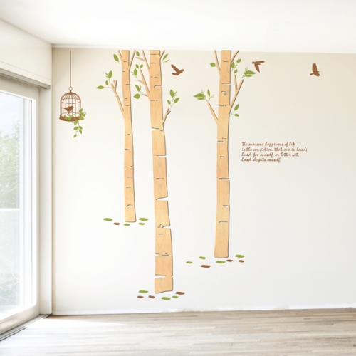 [우드스티커] 자작나무숲2 (반제품) 벽포인트스티커