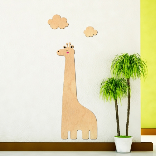 [우드스티커] 기린과구름 (반제품) 어린이집환경정리 벽데코
