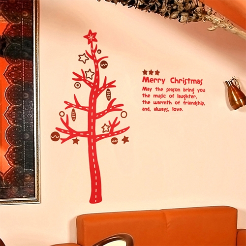 크리스마스메세지 - 크리스마스 나무 그래픽스티커 월데코 시트지 포인트