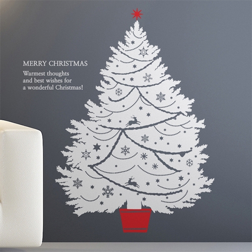 크리스마스트리(3) - 크리스마스 나무 그래픽스티커 월데코 시트지 포인트