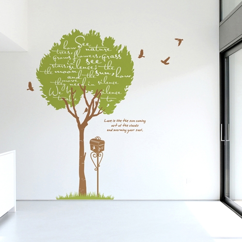 나무와추억 (타이포 나무 1그루) 그래픽스티커 포인트 시트지 스티커벽지