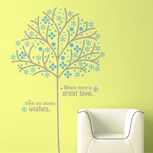 눈꽃나무 (나무 1그루) 그래픽스티커 포인트 시트지 스티커벽지