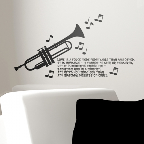 [PI46]트럼펫 - 좋은기운 그래픽스티커 풍수인테리어 월데코 포인트