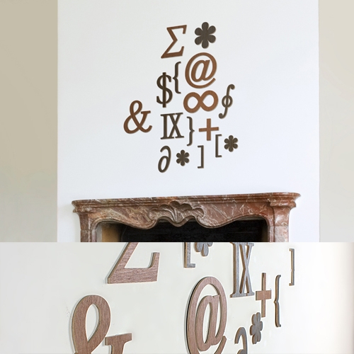 [우드스티커] 입체기호 (컬러완제품) - 입체우드 월데코  포인트 집꾸미기 벽장식