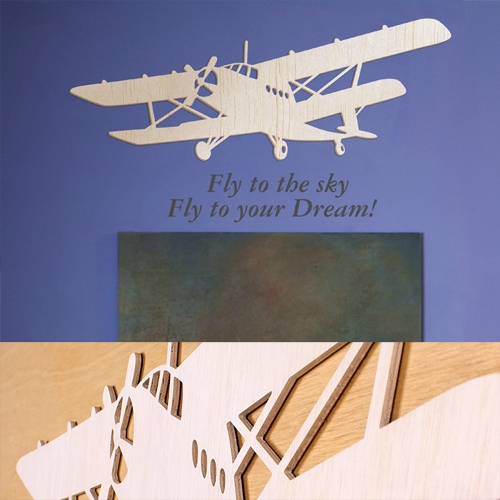 [우드스티커] 하늘비행 (반제품) - 입체우드 월데코  포인트 집꾸미기 벽장식
