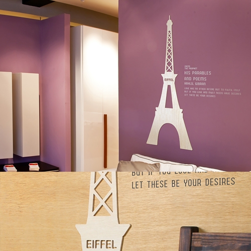 [우드스티커] 에펠타워 (반제품) - 입체우드 월데코  포인트 집꾸미기 벽장식