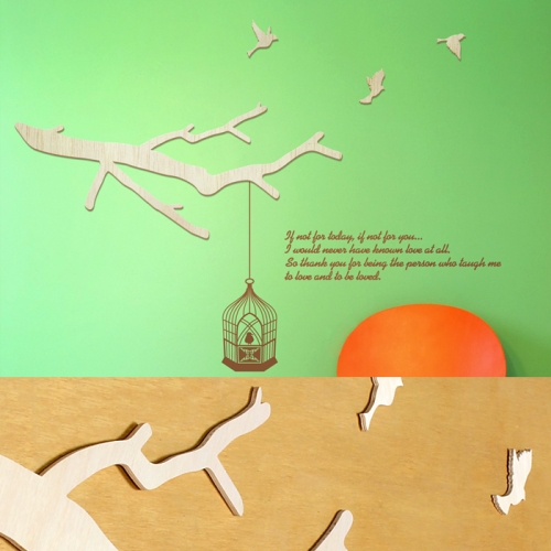 [우드스티커] 하모니 (반제품) - 입체우드 월데코  포인트 집꾸미기 벽장식