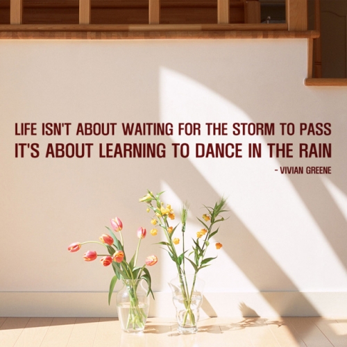 레터링스티커 DANCE IN THE RAIN 명언스티커