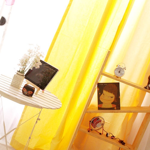 coloration metal ring curtain - yellow