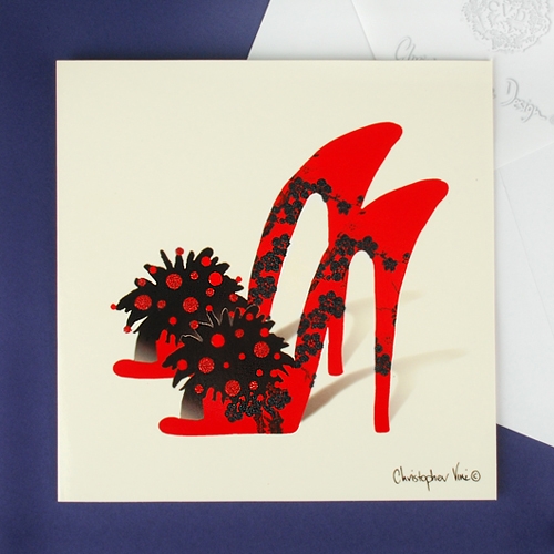 Card - Red Asian Shoe