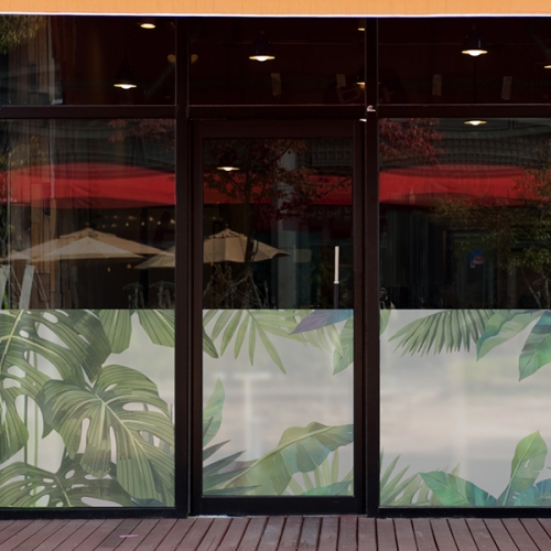 dgcn464-보테니컬 아트-열대식물-무점착 반투명 창문 시트지
