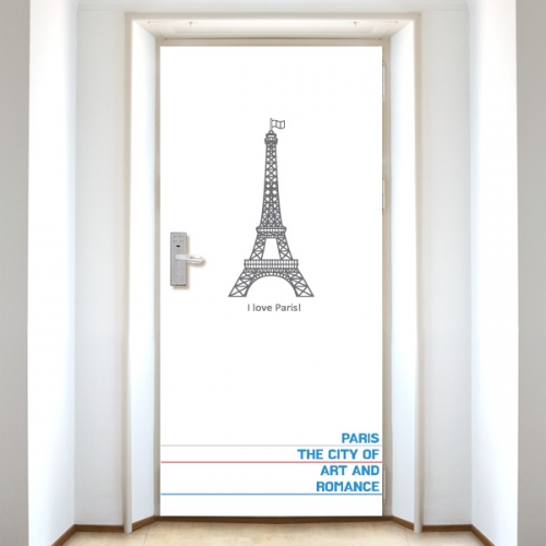DS02[현관문 시트]로맨틱 에펠탑