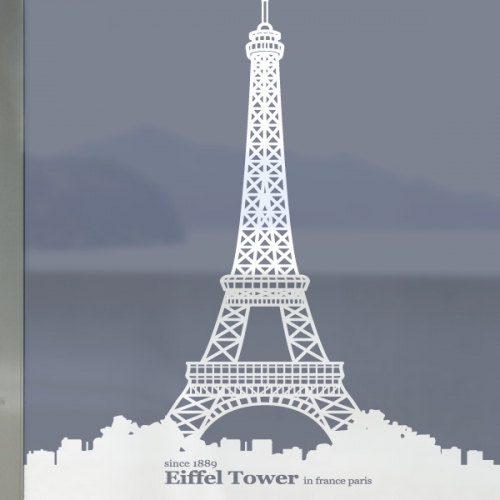 NCW20[무점착 창문시트지]프랑스 파리 에펠 타워