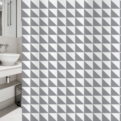 SC39[샤워 커튼]흰색과 회색 삼각형 패턴