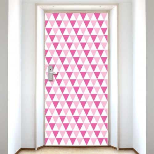 DS101[현관문 시트]사랑스런 핑크 핑크 삼각형 패턴