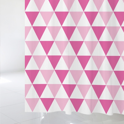 SC101[샤워 커튼]사랑스런 핑크 핑크 삼각형 패턴