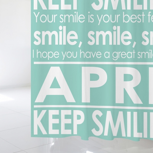 SC129[샤워 커튼]4월엔 당신의 최고의 미소를 유지하세요