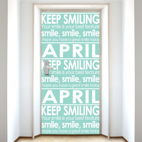 DS129[현관문 시트]4월엔 당신의 최고의 미소를 유지하세요