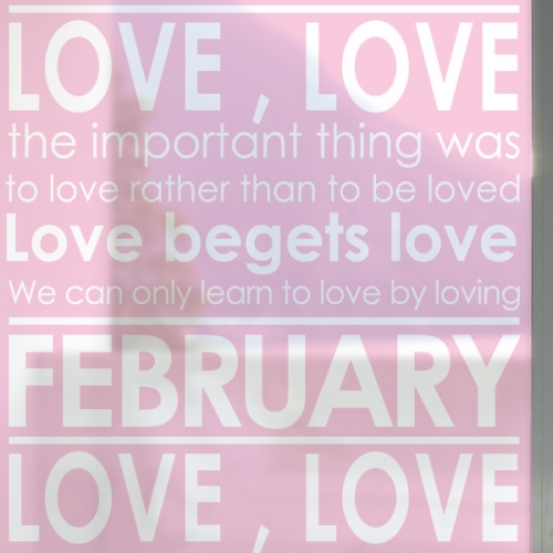 NCW151[무점착 창문시트]2월의 사랑, 중요한 건 사랑