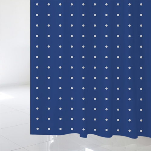 SC159[샤워 커튼]파란색 배경에 도트 패턴