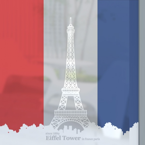 NCW243[무점착 창문시트지]프랑스 파리 시그니처 에펠탑