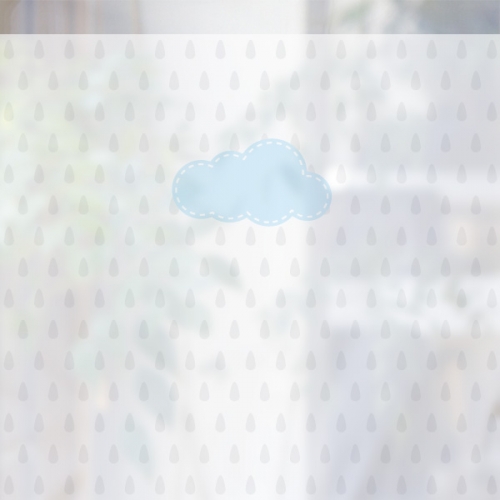 CW249[컬러 안개시트]귀여운 비와 구름