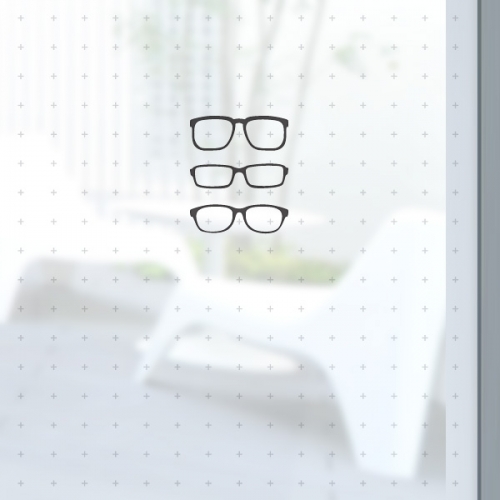 CW279 [컬러 안개시트]크로스 패턴과 3가지 안경 스타일