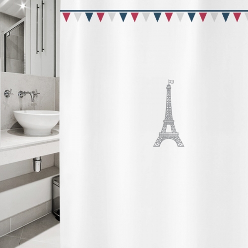 SC268 [샤워 커튼]에펠탑과 삼각 깃발