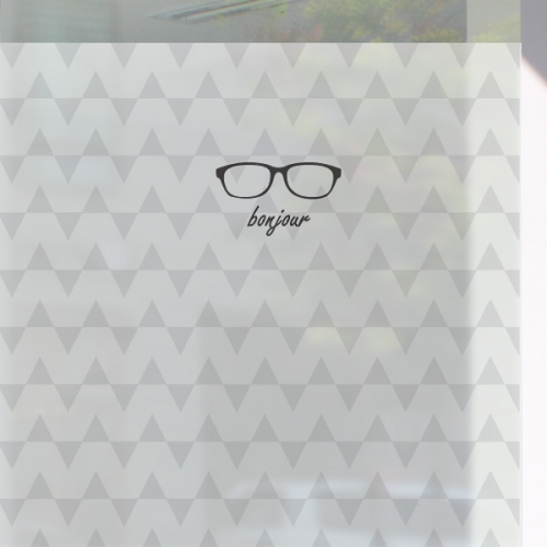 CW263 [컬러 안개시트]삼각형 패턴 배경의 봉쥬르 안경