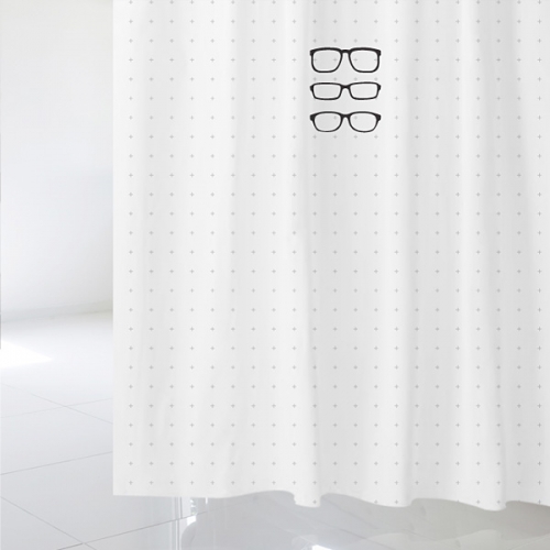 SC306[샤워 커튼]크로스 패턴과 3가지 안경스타일