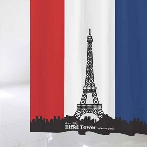 SC354[샤워 커튼]프랑스 국기 파리 에펠탑