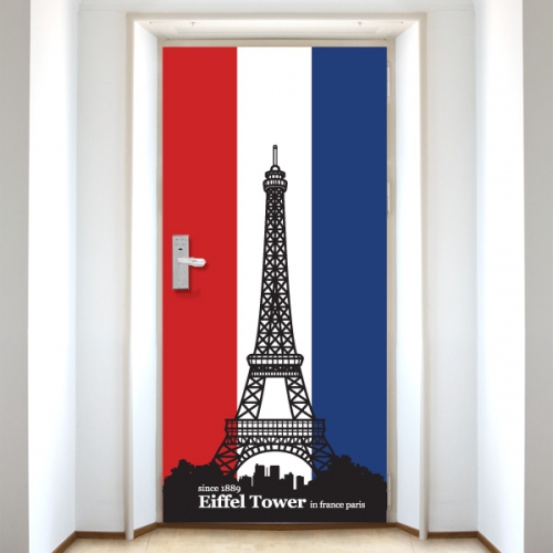 DS354[현관문 시트]프랑스 국기 파리 에펠탑