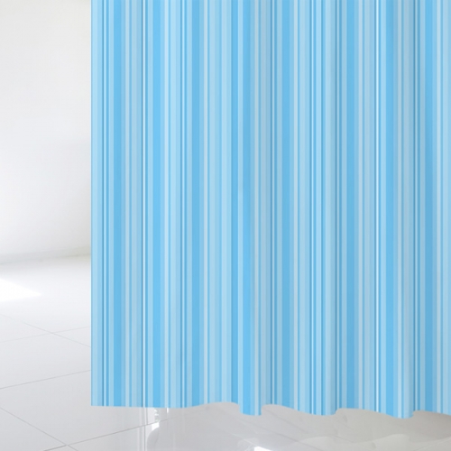SC378[샤워 커튼]하늘색 계열의 세로 줄무늬