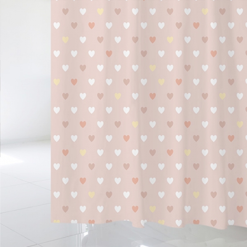SC427[샤워 커튼] 러블리 핑크 하트 패턴