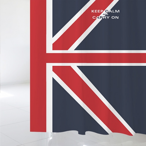 SC436[샤워 커튼] KEEP CALM AND CARRY ON 영국 국기 포인트