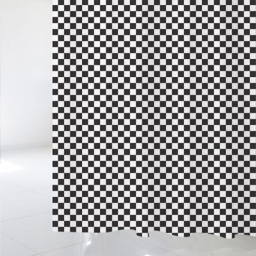 SC455[샤워 커튼]흑백 바둑판 패턴