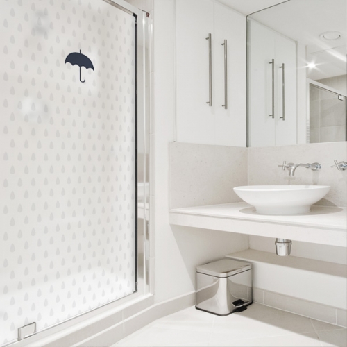 SW446[샤워 윈도우]포인트 우산과 빗방울 패턴