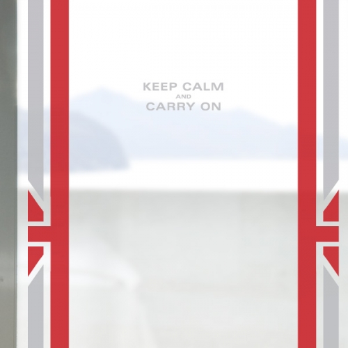 CW473[컬러 안개시트]KEEP CALM AND CARRY ON 회색 빨간색 영국 국기 스타일