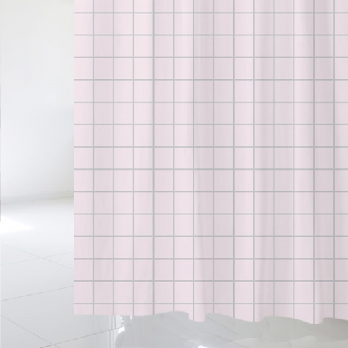 SC525[샤워 커튼]핑크 타일 패턴
