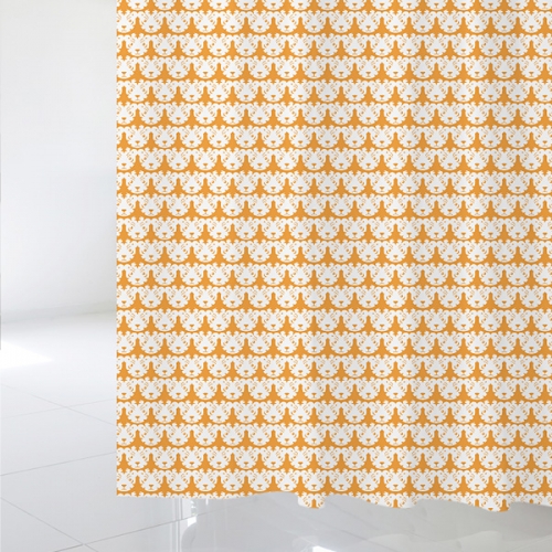 SC528[샤워 커튼]오렌지 호랑이 캐릭터 패턴