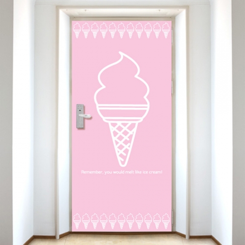 [현관문]핑크 아이스크림