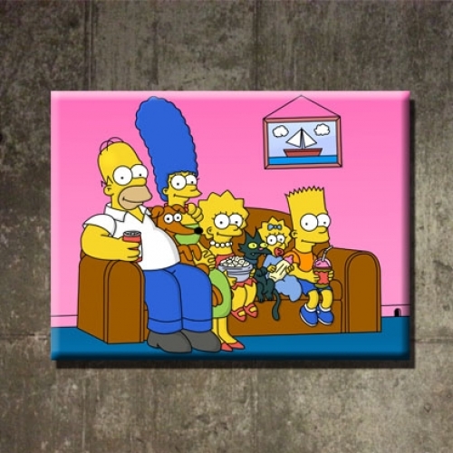 카페인테리어 캔버스액자 아트 켄버스그림 빈티지액자 소파에 앉은 심슨가족