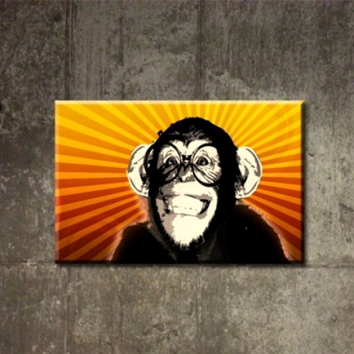 카페인테리어 캔버스액자 아트 켄버스 그림 소품 빈티지 패러디 팝아트 포스터 안경 몽키 침팬지 m-24